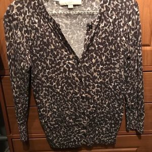 LOFT 3/4 length leopard cardigan